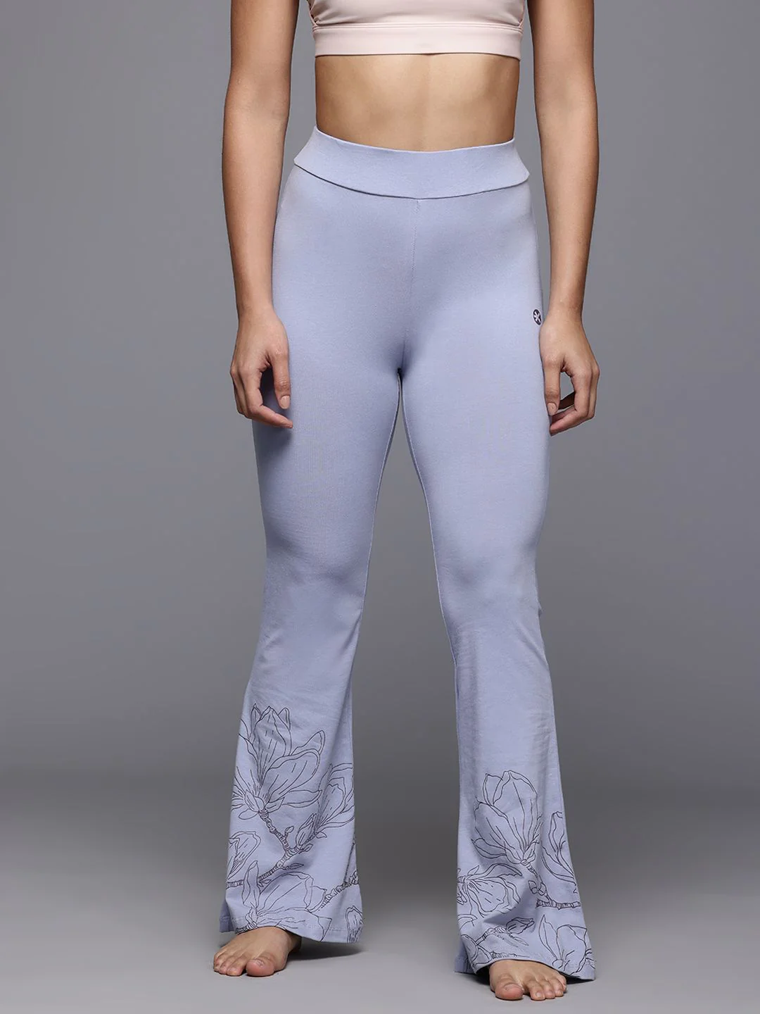 HRX by Hrithik Roshan Women Printed Flared Yoga Tights - Image 2