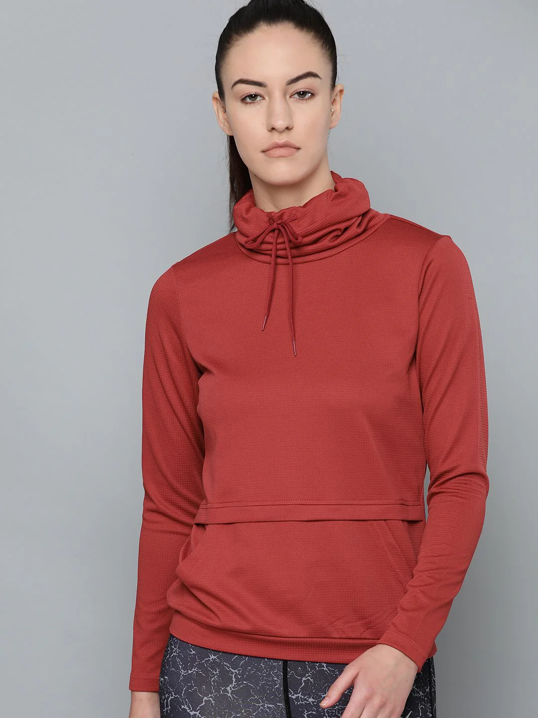 HRX by Hrithik Roshan Women Training Rapid Dry Round Neck Self Design Sweatshirt
