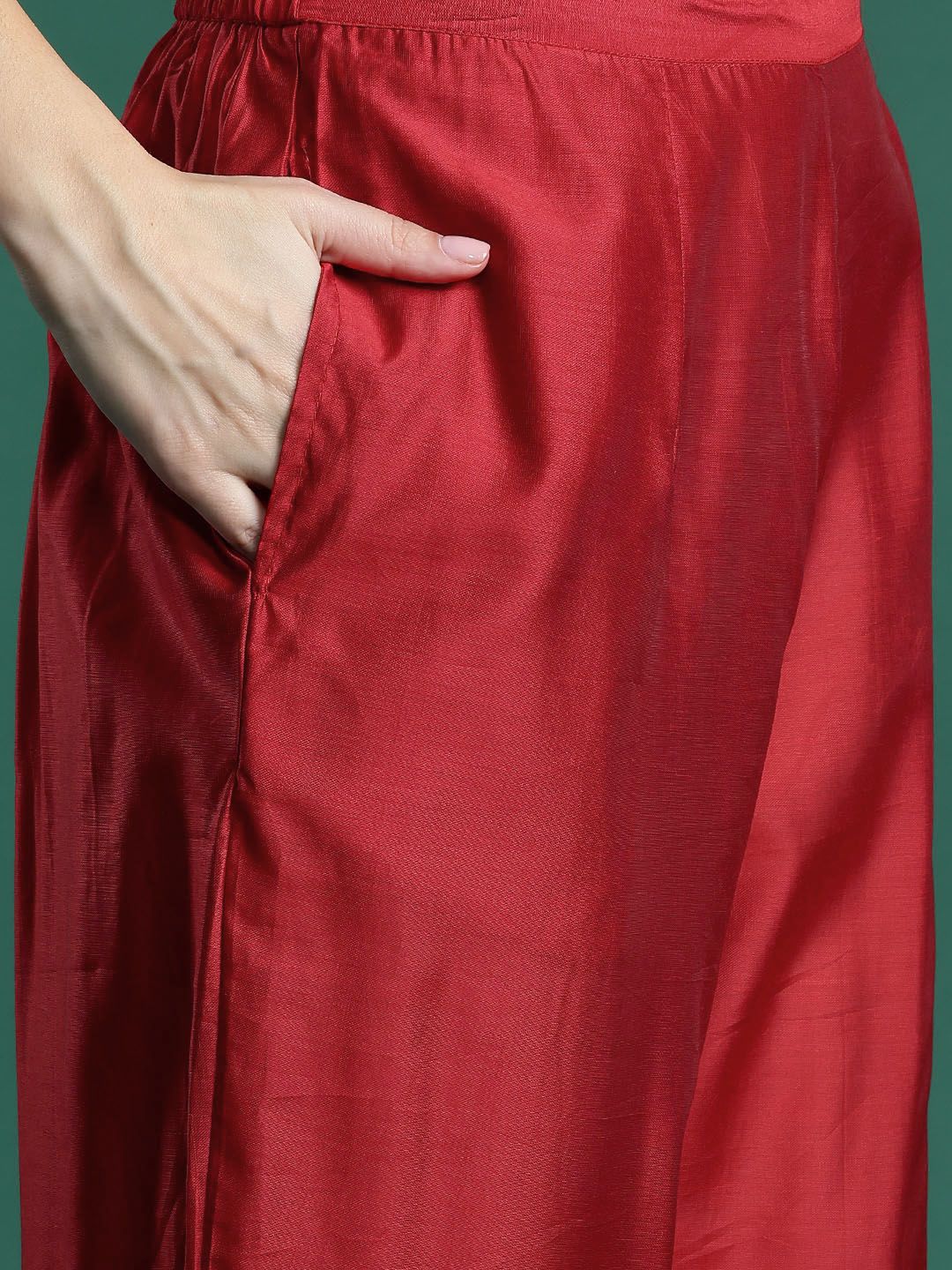 Indo Era Embroidered Sequinned Kurta With Trousers & Dupatta - Image 5