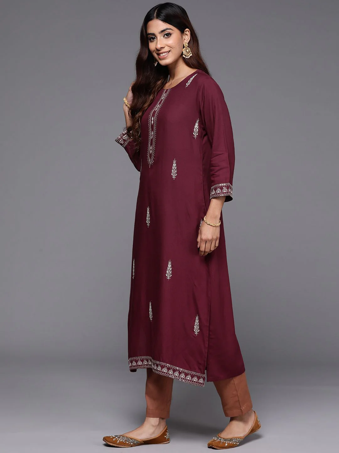 Indo Era Ethnic Motifs Embroidered Kurta - Image 5