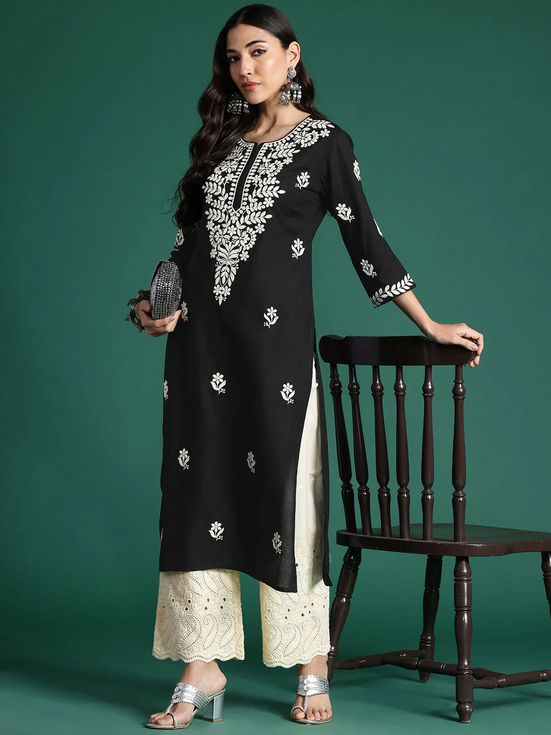 Indo Era Ethnic Motifs Embroidered Thread Work Kurta - Image 6