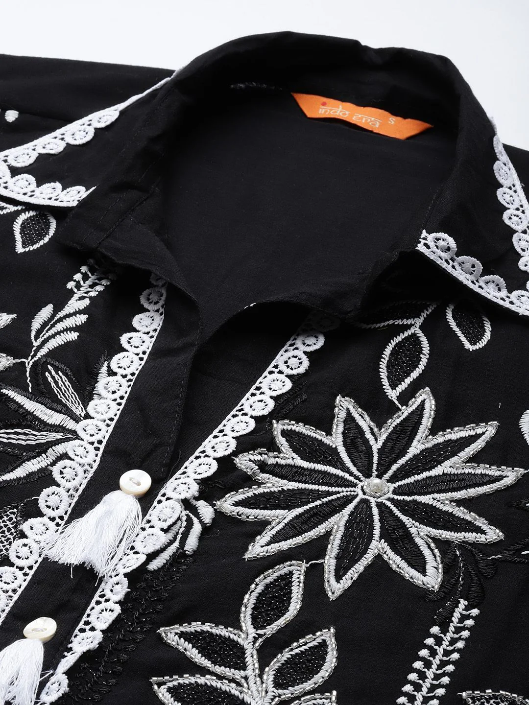 Indo Era Floral Embroidered Pure Cotton Co-Ords - Image 2