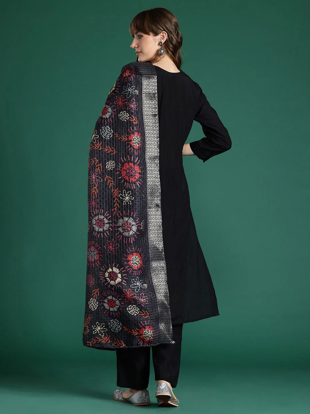 Indo Era Floral Embroidered Regular Thread Work Kurta with Trousers & With Dupatta - Image 7