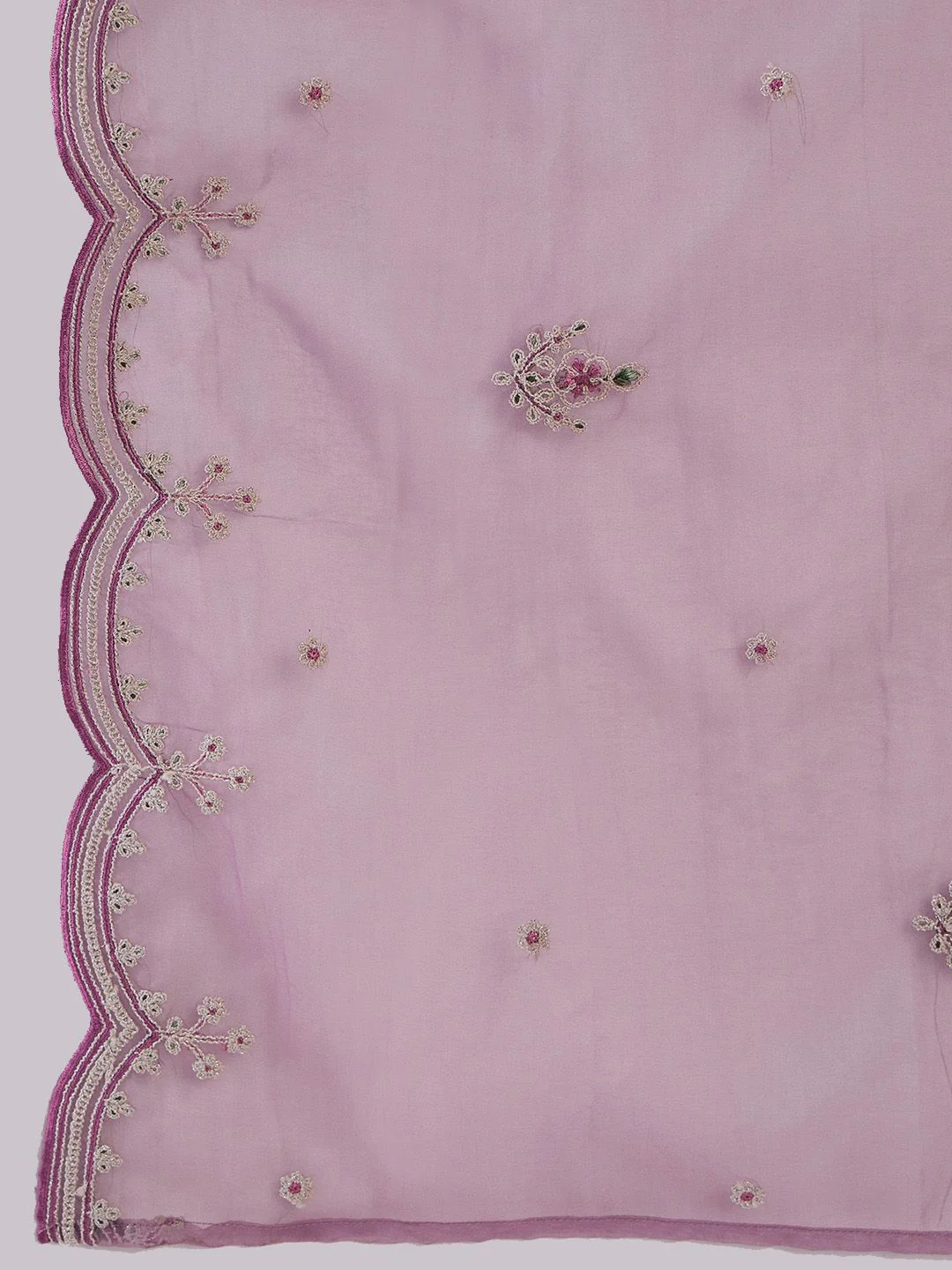 Indo Era Floral Embroidered Round Neck Thread Work Kurta with Trousers & Dupatta - Image 5