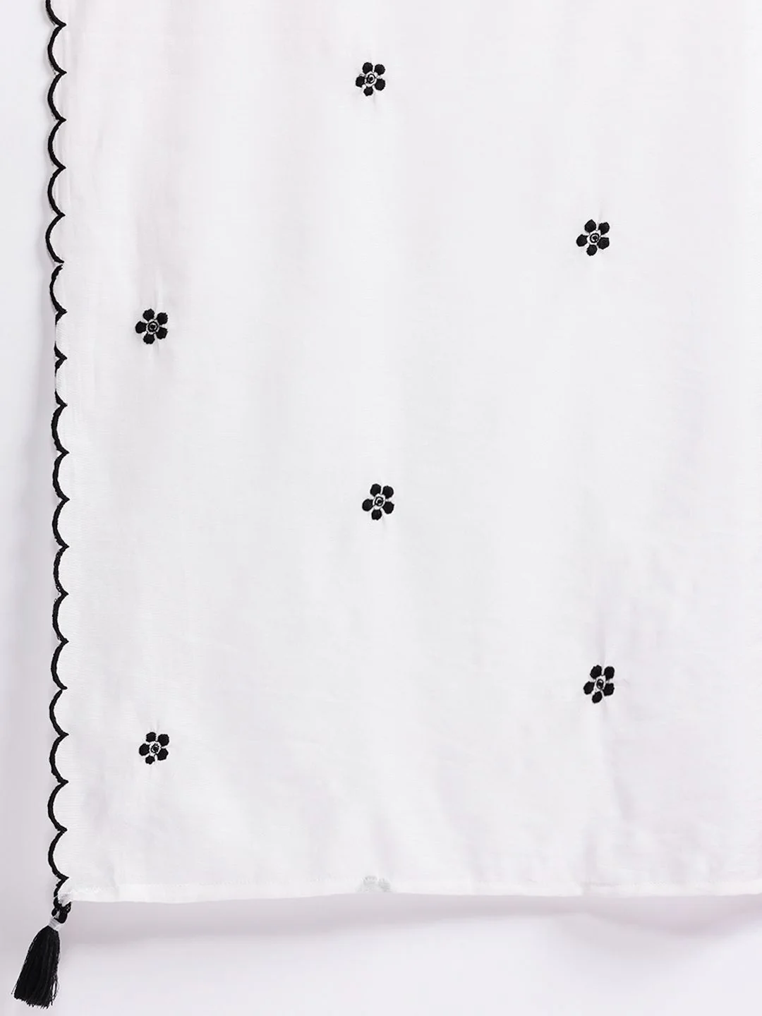 Indo Era Floral Embroidered Thread Work Kurta With Trousers & Dupatta - Image 5