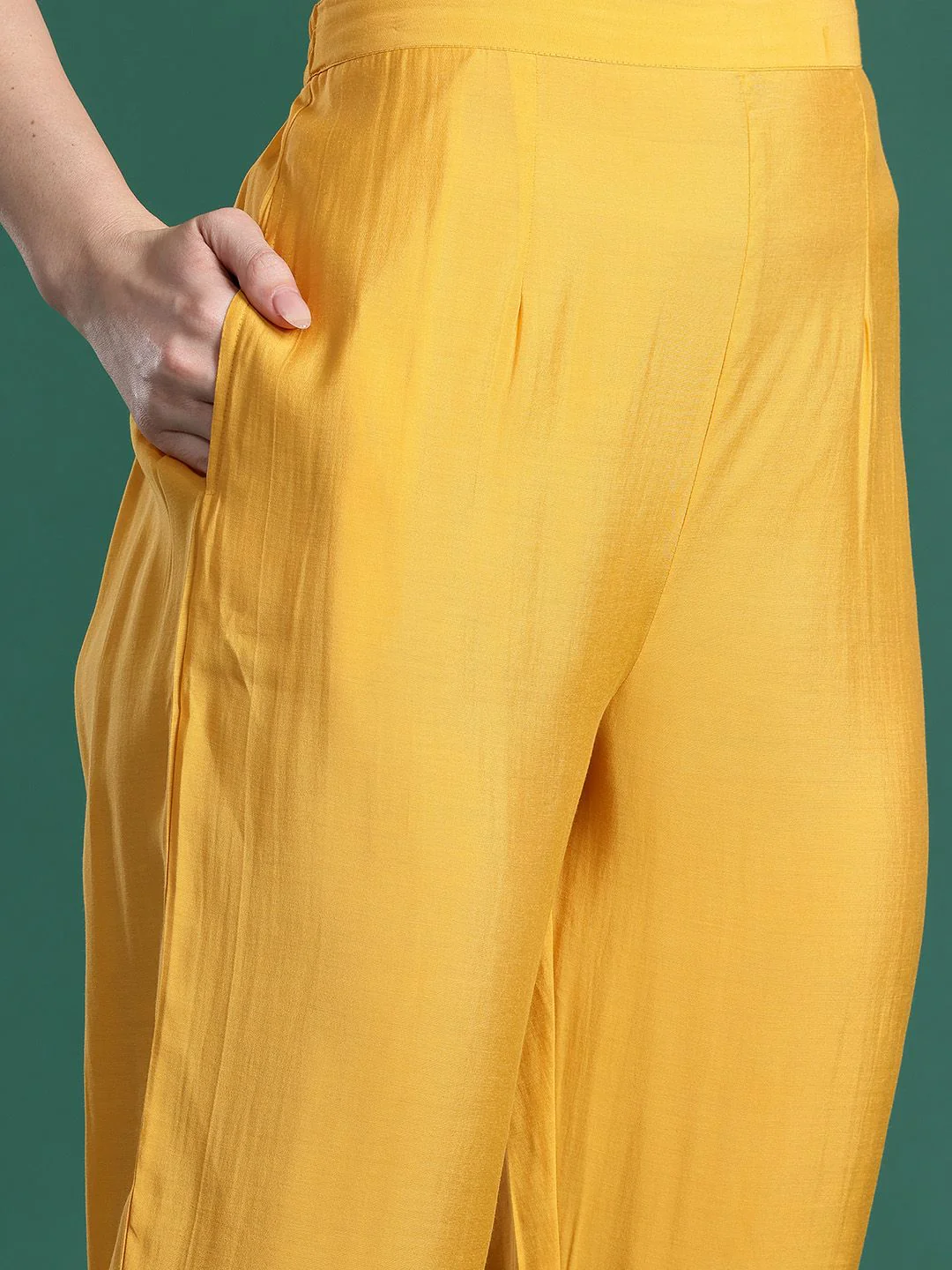 Indo Era Floral Embroidered Thread Work Kurta with Trousers & With Dupatta - Image 3