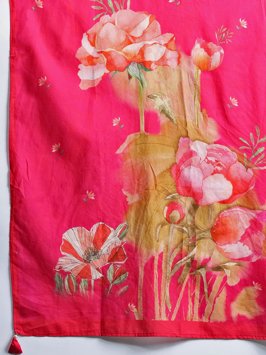 Indo Era Floral Printed Beads & Stones Pure Cotton Kurta With Trousers & Dupatta - Image 5