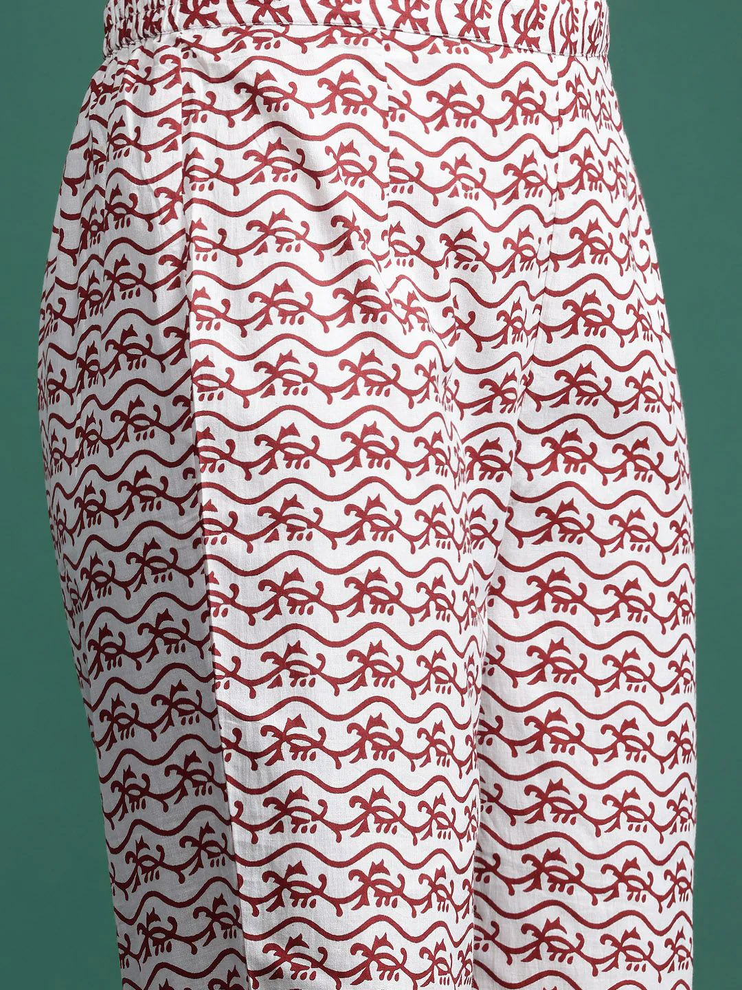 Indo Era Floral Printed Pure Cotton Kurta With Trousers & Dupatta - Image 5