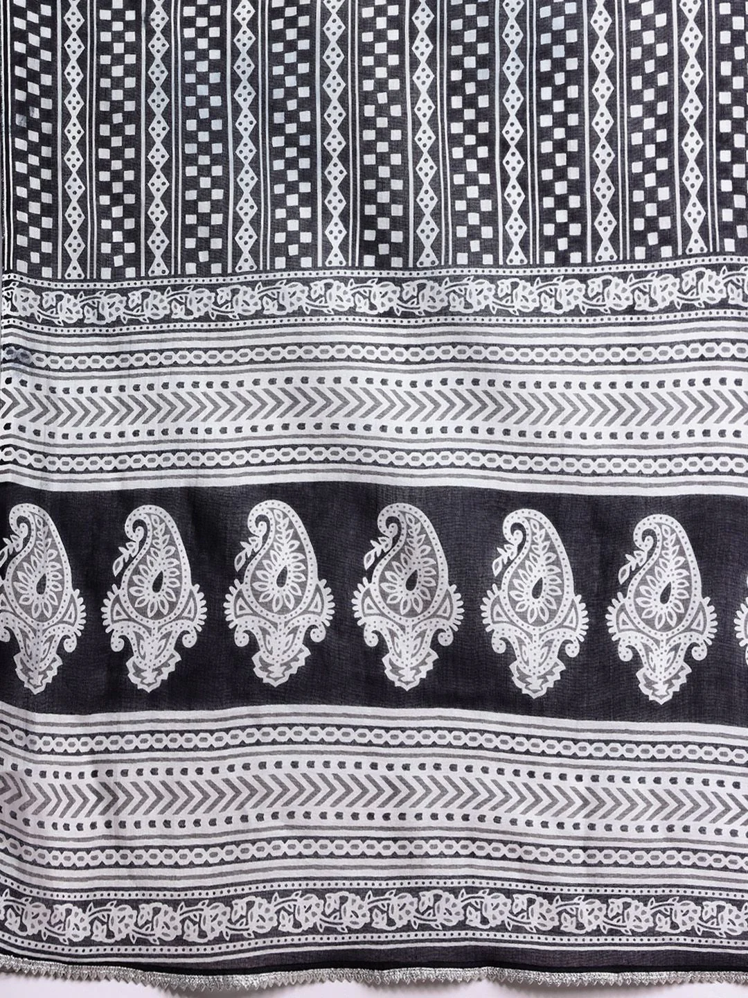 Indo Era Printed Mirror Work Pure Cotton Kurta With Palazzos & Dupatta - Image 5