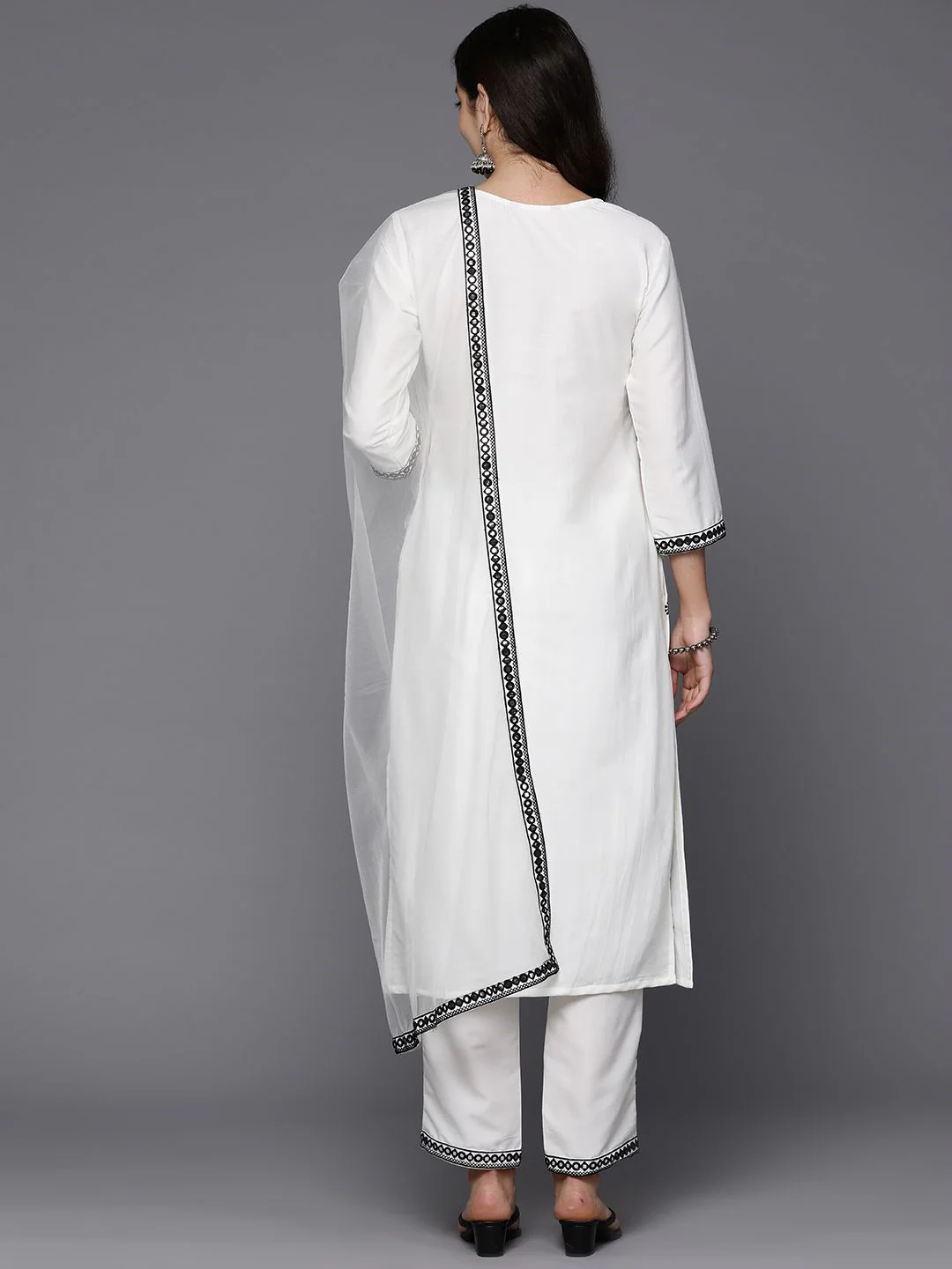 Indo Era Women Embroidered Regular Thread Work Kurta with Trousers & Dupatta - Image 7