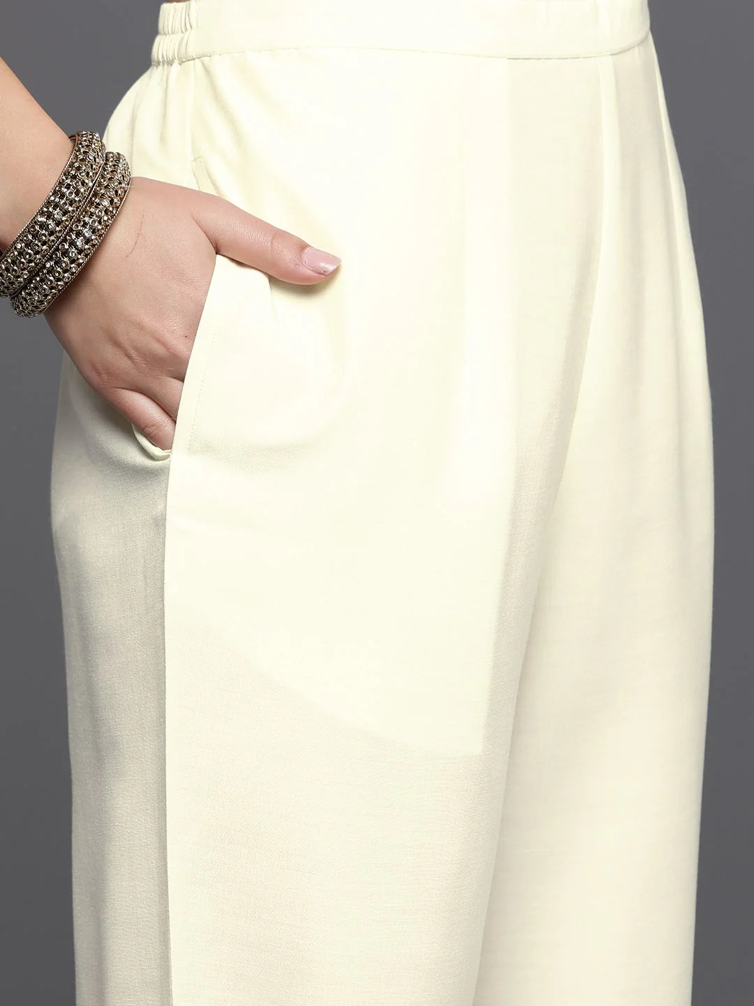 Indo Era Women Ethnic Motifs Embroidered Regular Thread Work Kurta with Trousers & Dupatta - Image 12