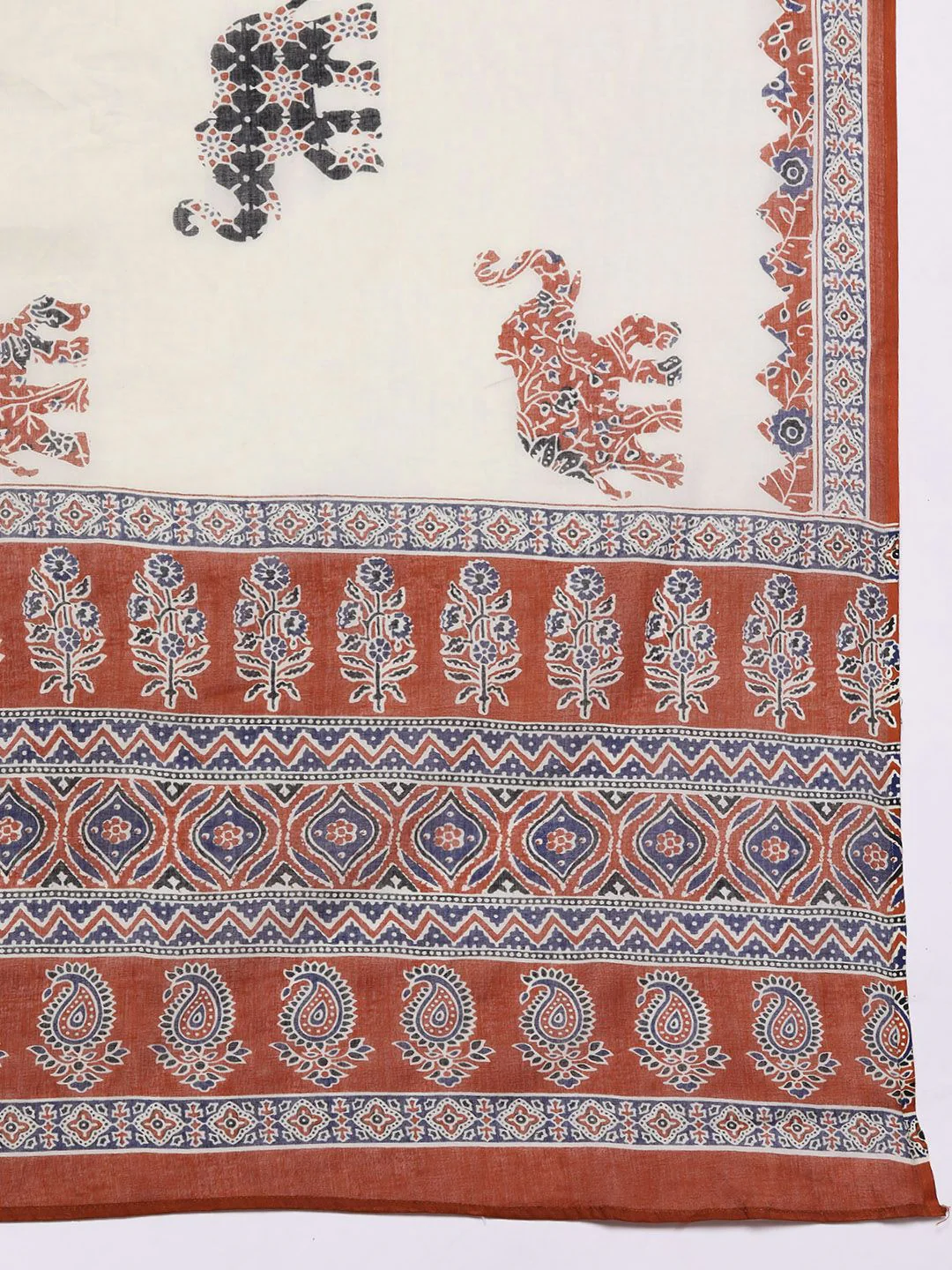 Indo Era Women Ethnic Motifs Printed Pure Cotton Kurta with Trousers & With Dupatta - Image 5