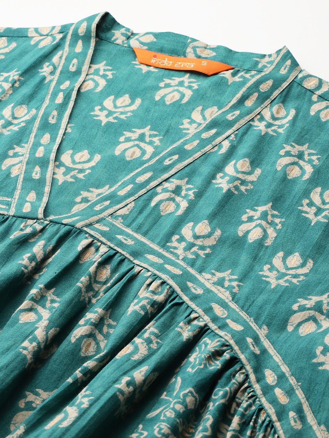Indo Era Women Floral Printed Empire Pure Cotton Kurta with Trousers & With Dupatta - Image 2
