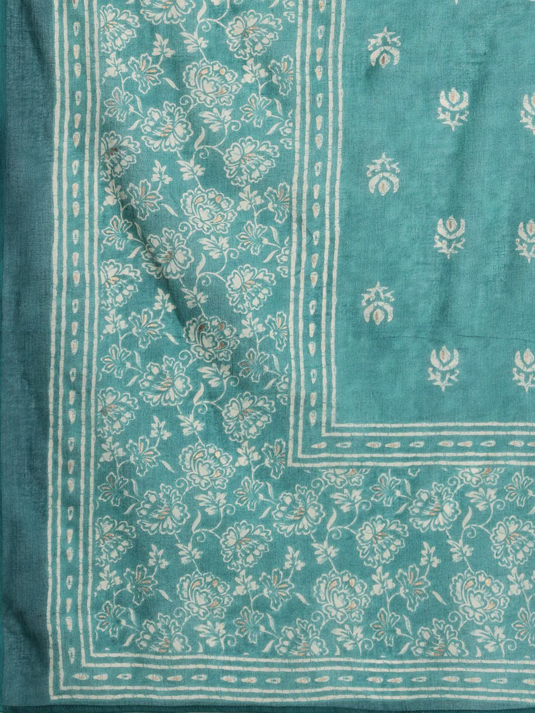 Indo Era Women Floral Printed Empire Pure Cotton Kurta with Trousers & With Dupatta - Image 5