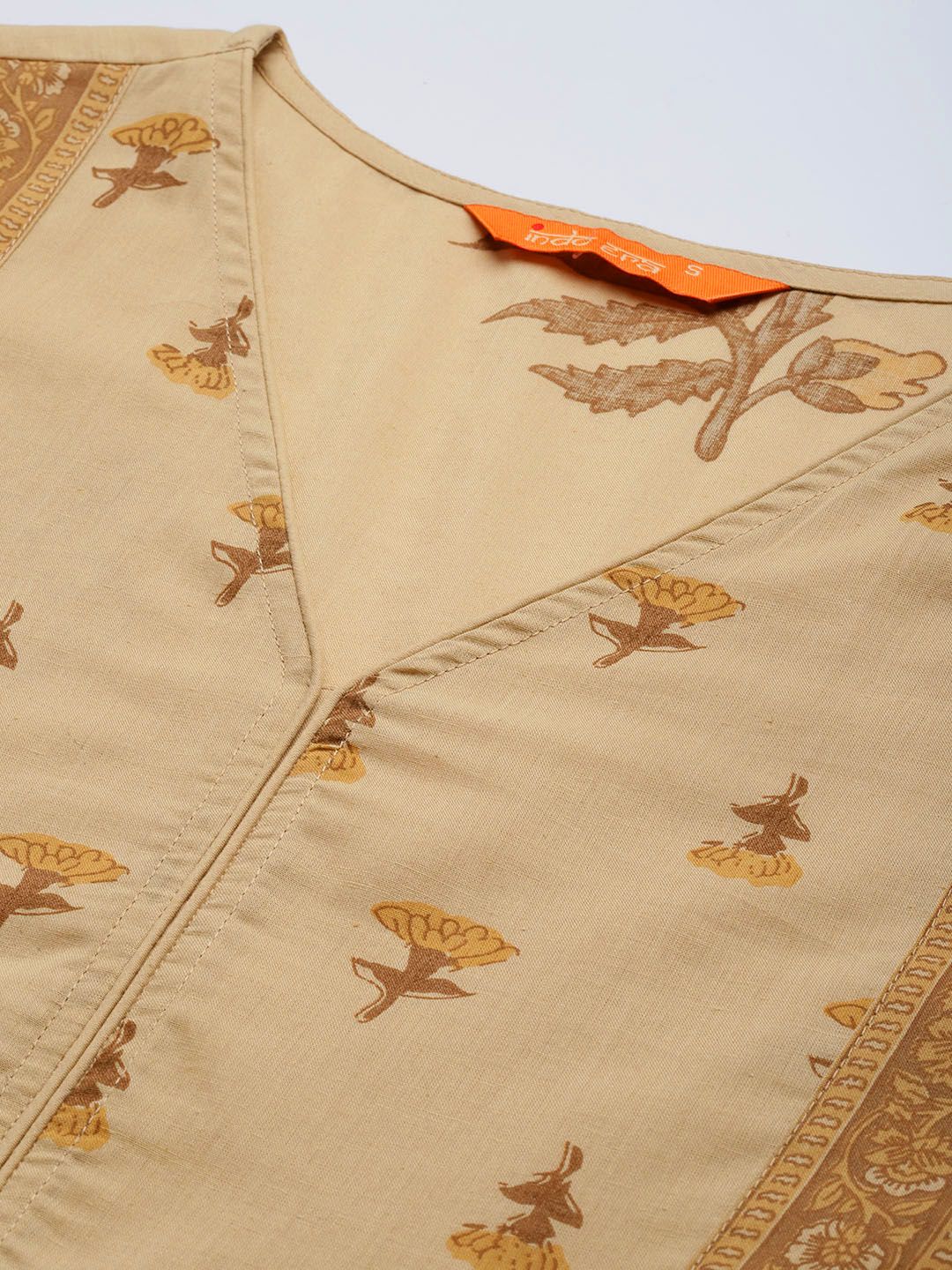 Indo Era Women Floral Printed Pure Cotton Kurta with Trousers - Image 2