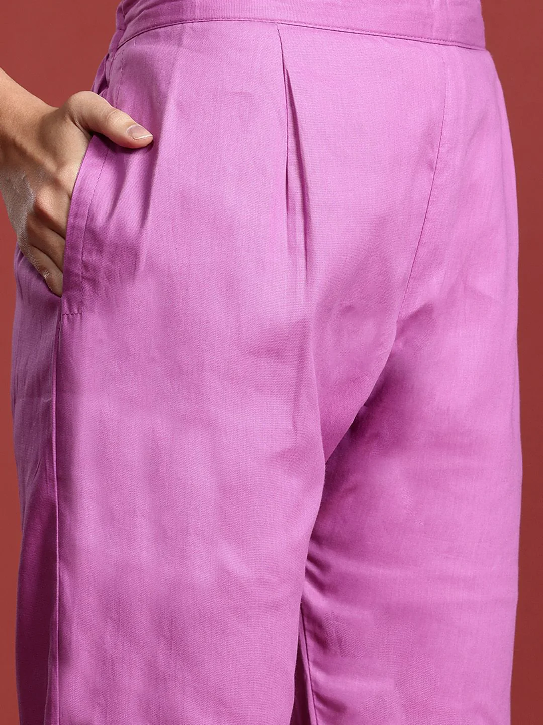 Indo Era Women Floral Printed Pure Cotton Kurta with Trousers & With Dupatta - Image 3