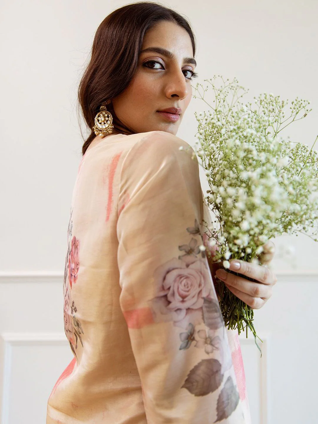 Indo Era Women Floral Printed Regular Kurta with Trousers Dupatta - Image 4
