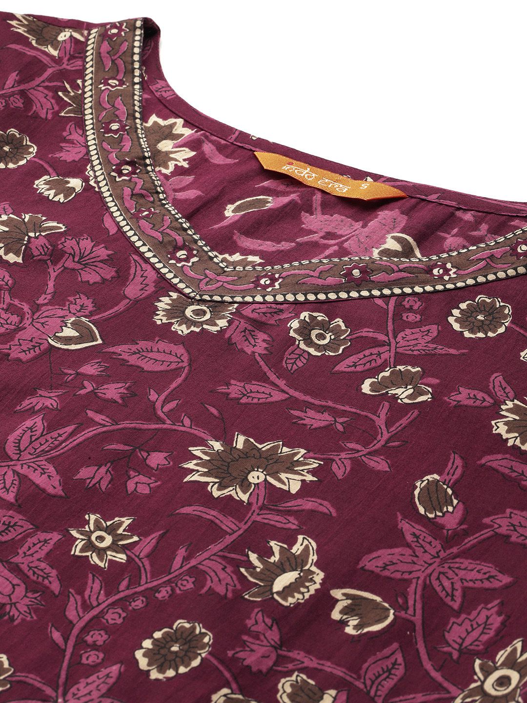 Indo Era Women Floral Printed Regular Pure Cotton Kurta with Salwar & With Dupatta - Image 2