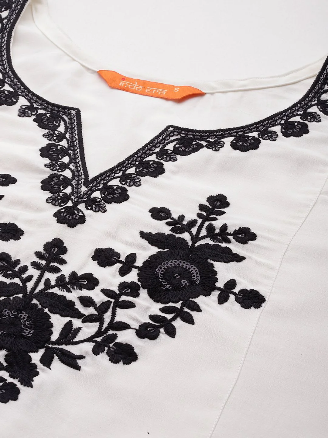 Indo Era Women Floral Yoke Design Empire Sequinned Kurta with Trousers & Dupatta - Image 2