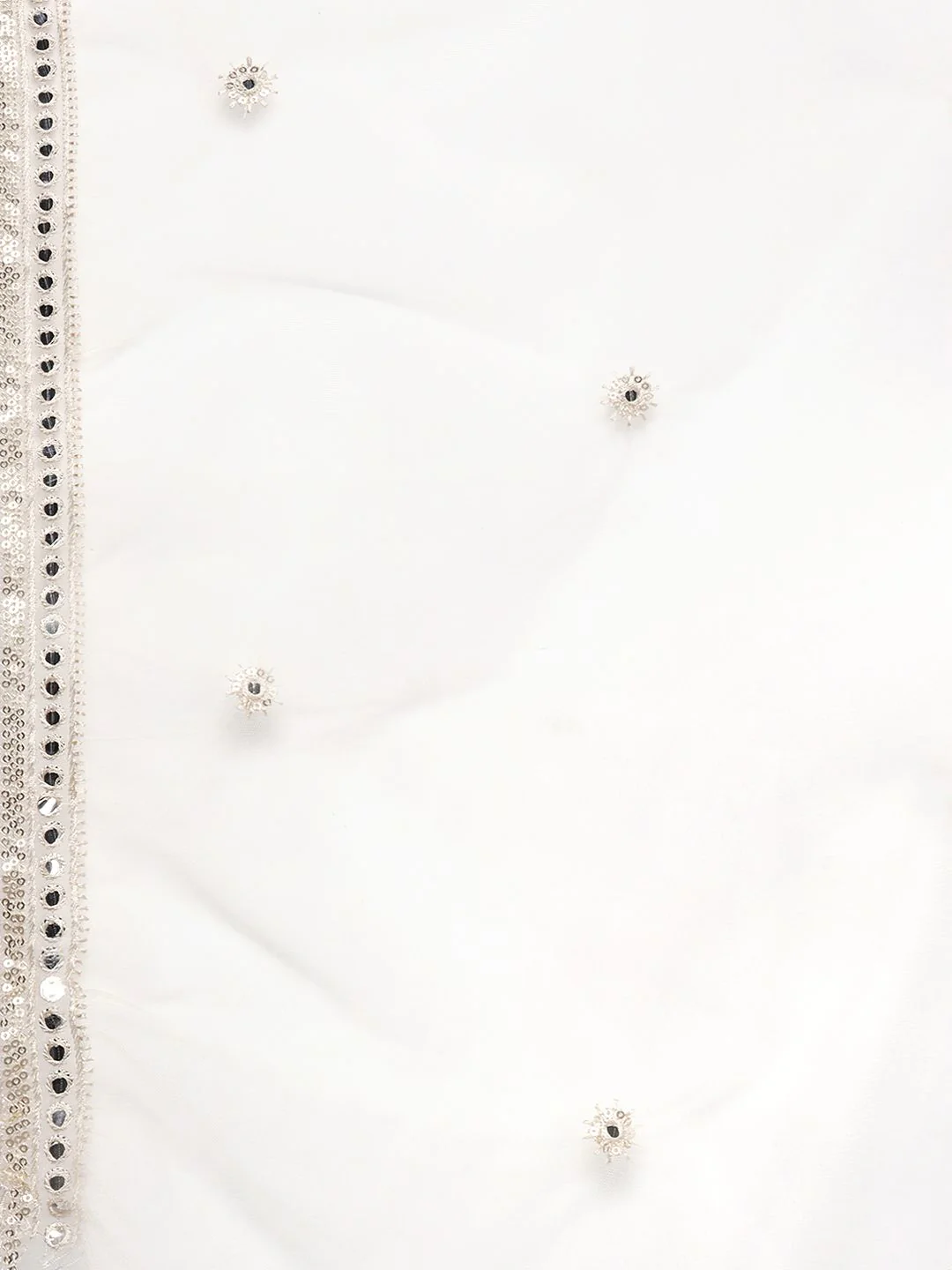 Indo Era Women White Ethnic Motifs Embroidered Kurta with Trousers & With Dupatta - Image 5