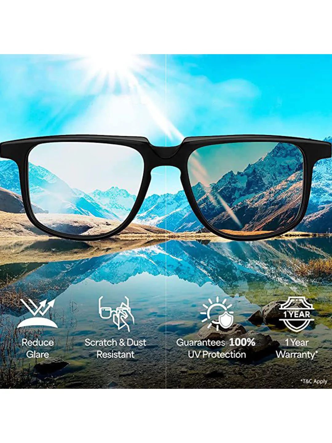 IRUS by IDEE Men Rectangle Sunglasses with Polarised and UV Protected Lens IRS1164C1PSG - Image 7