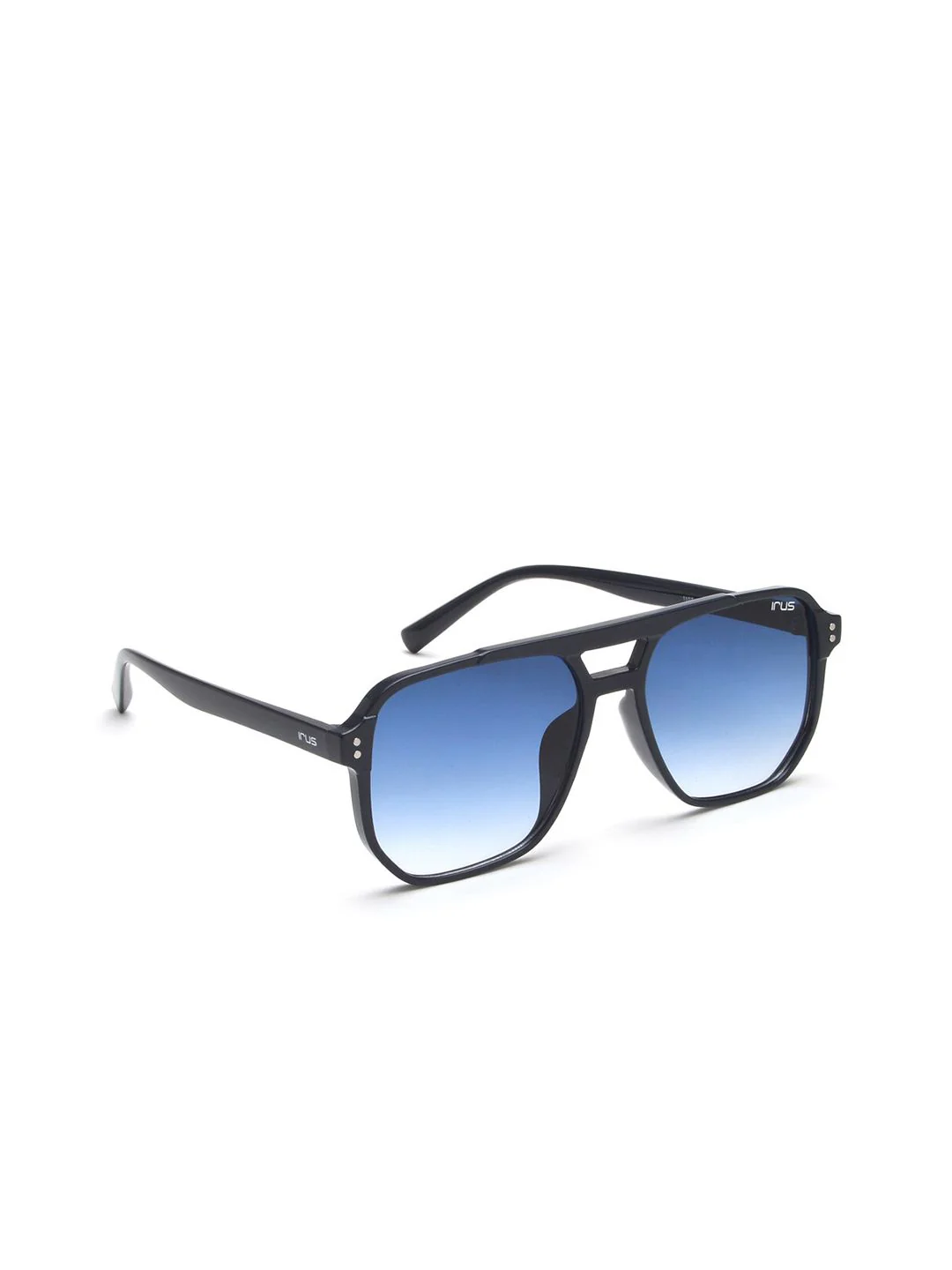 IRUS by IDEE Unisex Blue Lens & Black Square Sunglass with UV Protected Lens-IRS1107C3SG - Image 2