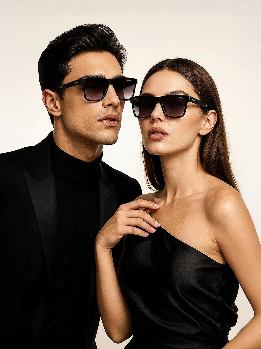 IRUS by IDEE Unisex Grey Lens & Black Square Sunglasses with UV Protected Lens