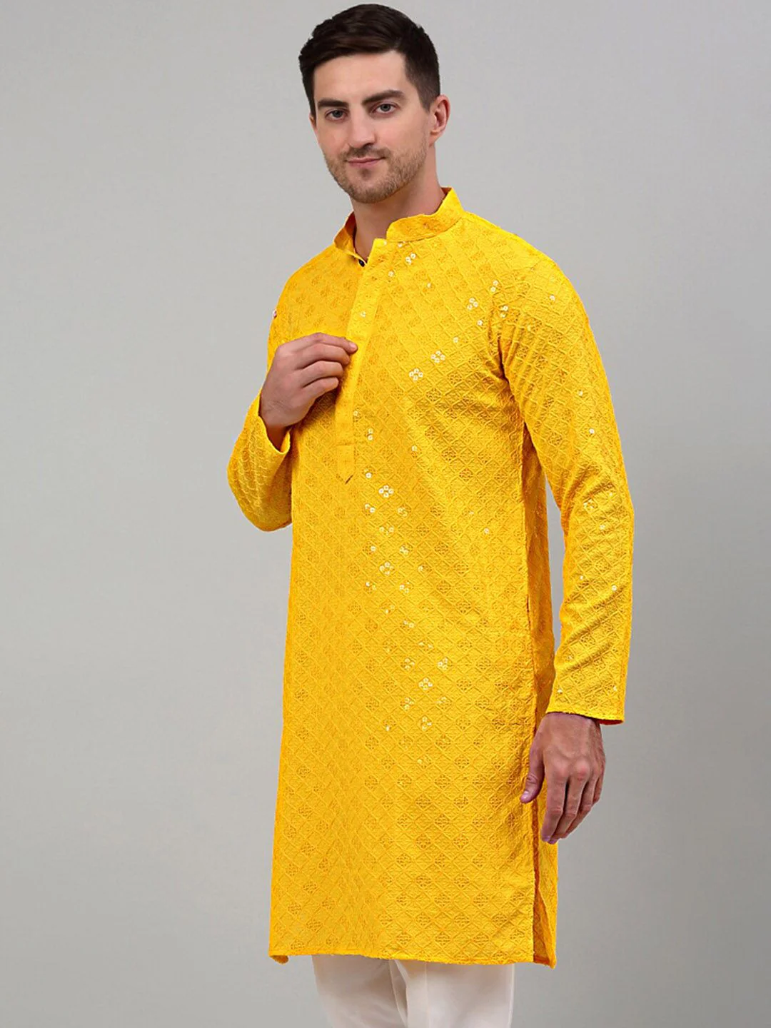 Jompers Chikankari Embroidered Sequinned Kurta - Image 3