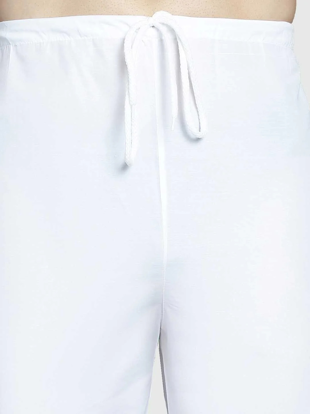 Jompers Embroidered Mandarin Collar Mirror Work Straight Kurta with Pyjamas - Image 7