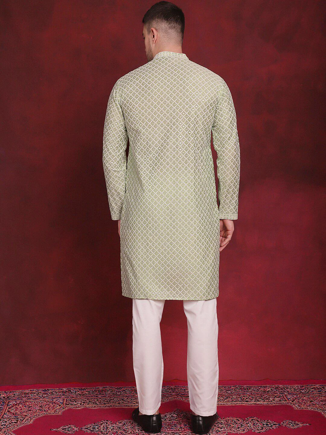 Jompers Embroidered Regular Sequinned Kurta with Pyjamas - Image 4
