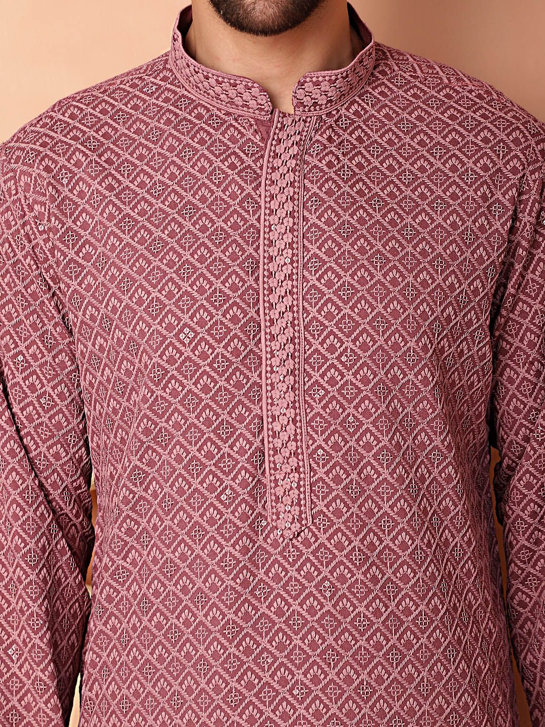 Jompers Ethnic Motifs Embroidered Regular Thread Work Kurta With Pyjamas - Image 2