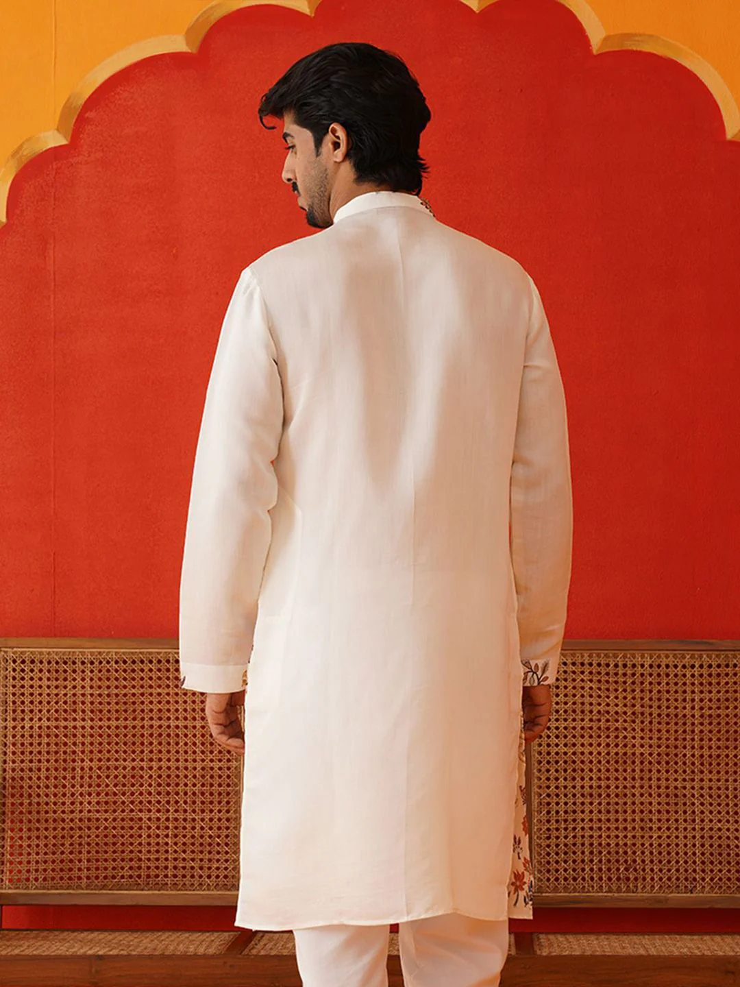 Jompers Floral Embroidered Chikankari Straight Kurta - Image 4