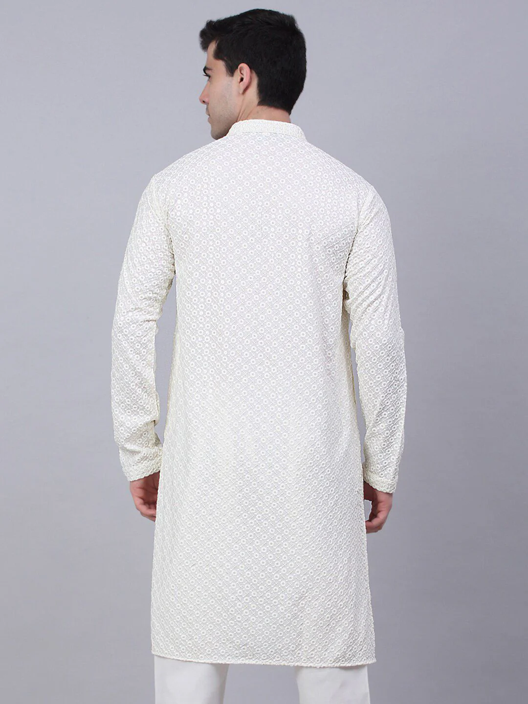 Jompers Men Ethnic Motifs Embroidered Mirror Work Cotton Kurta