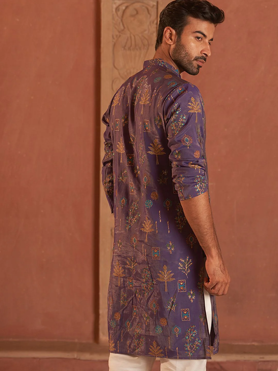 Jompers Men Floral Printed Floral Kurta - Image 4