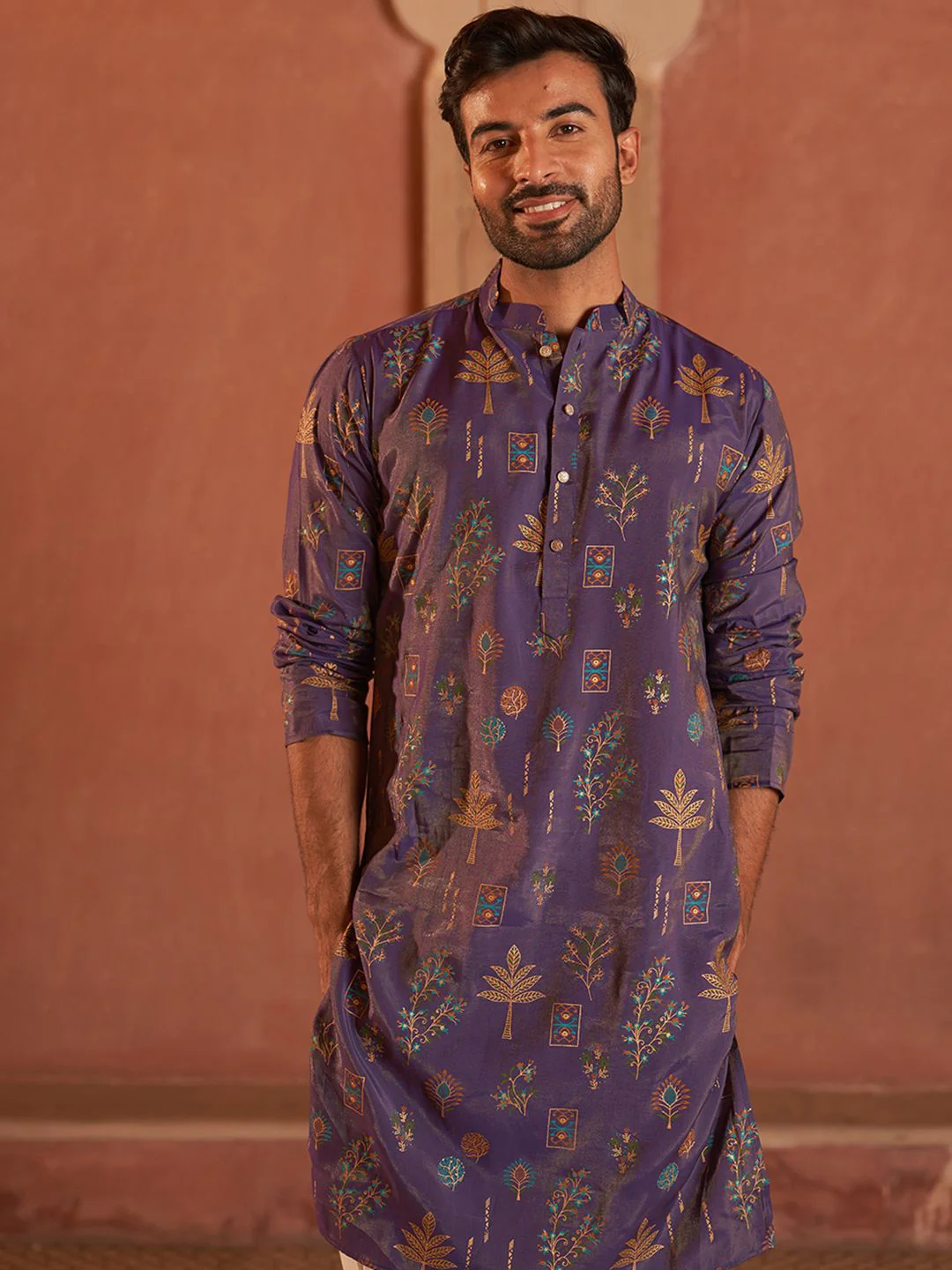 Jompers Men Floral Printed Floral Kurta - Image 6