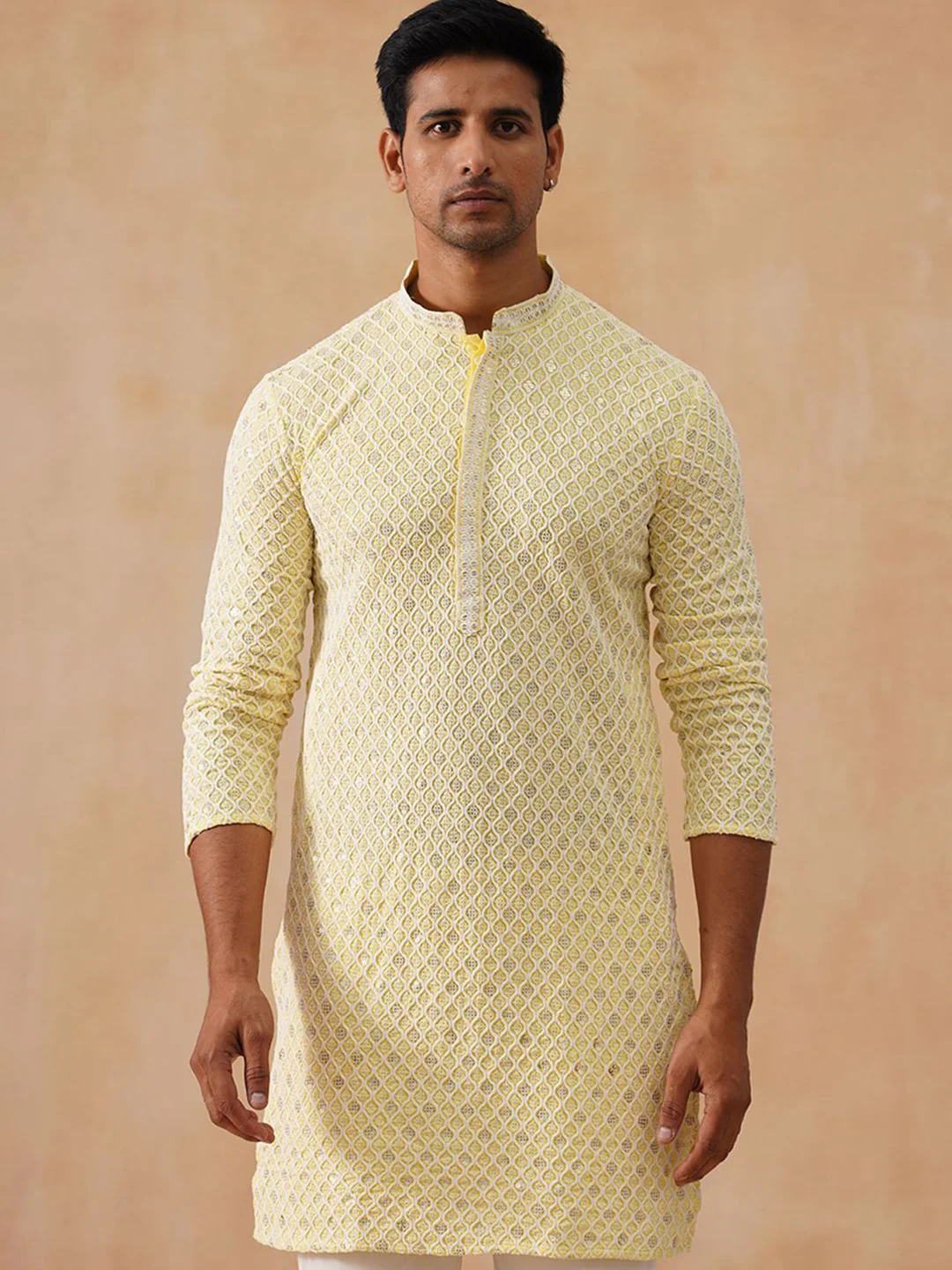 Jompers Men Geometric Printed Festive Pure Cotton Straight Kurta - Image 2