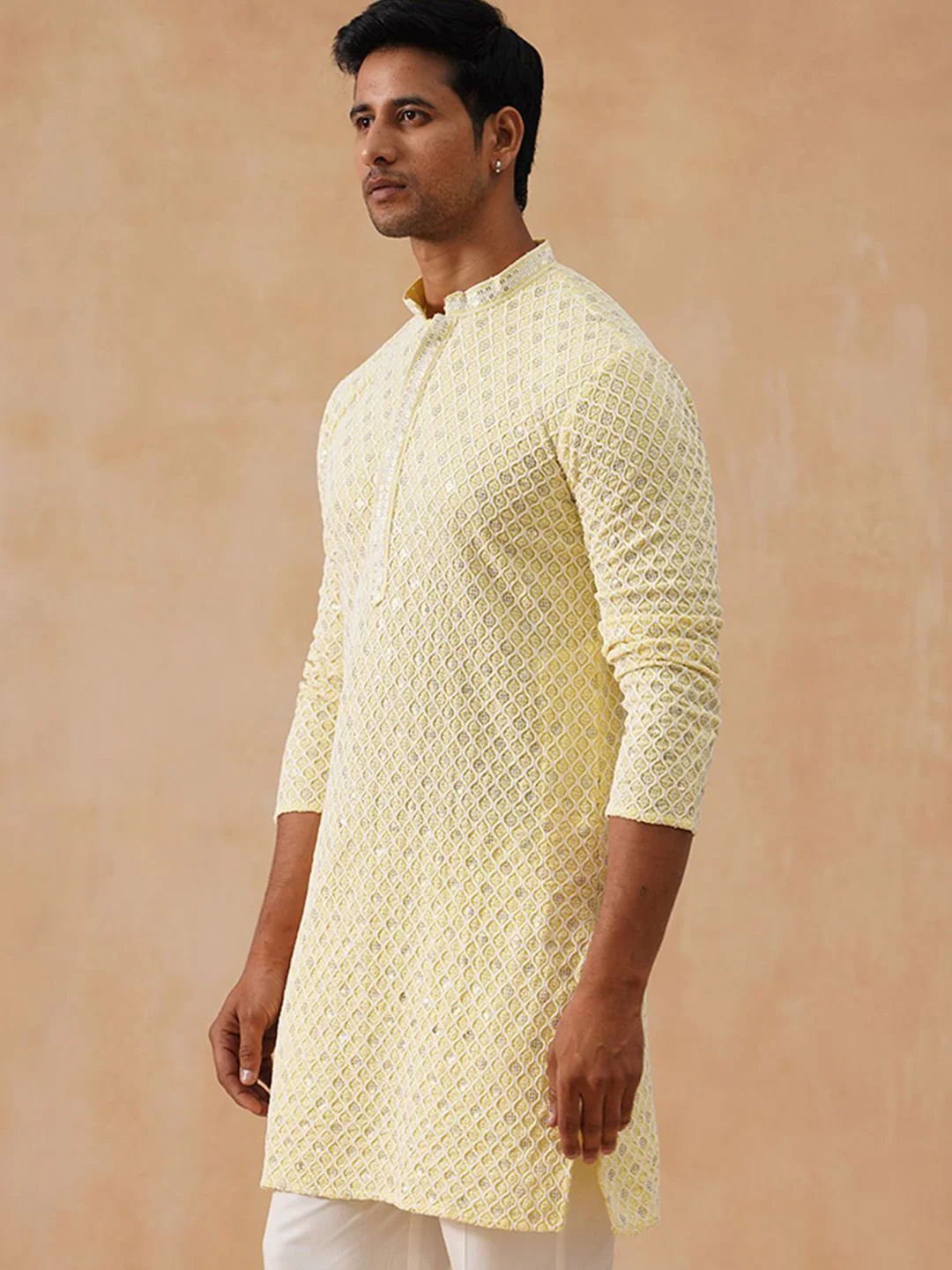 Jompers Men Geometric Printed Festive Pure Cotton Straight Kurta - Image 4