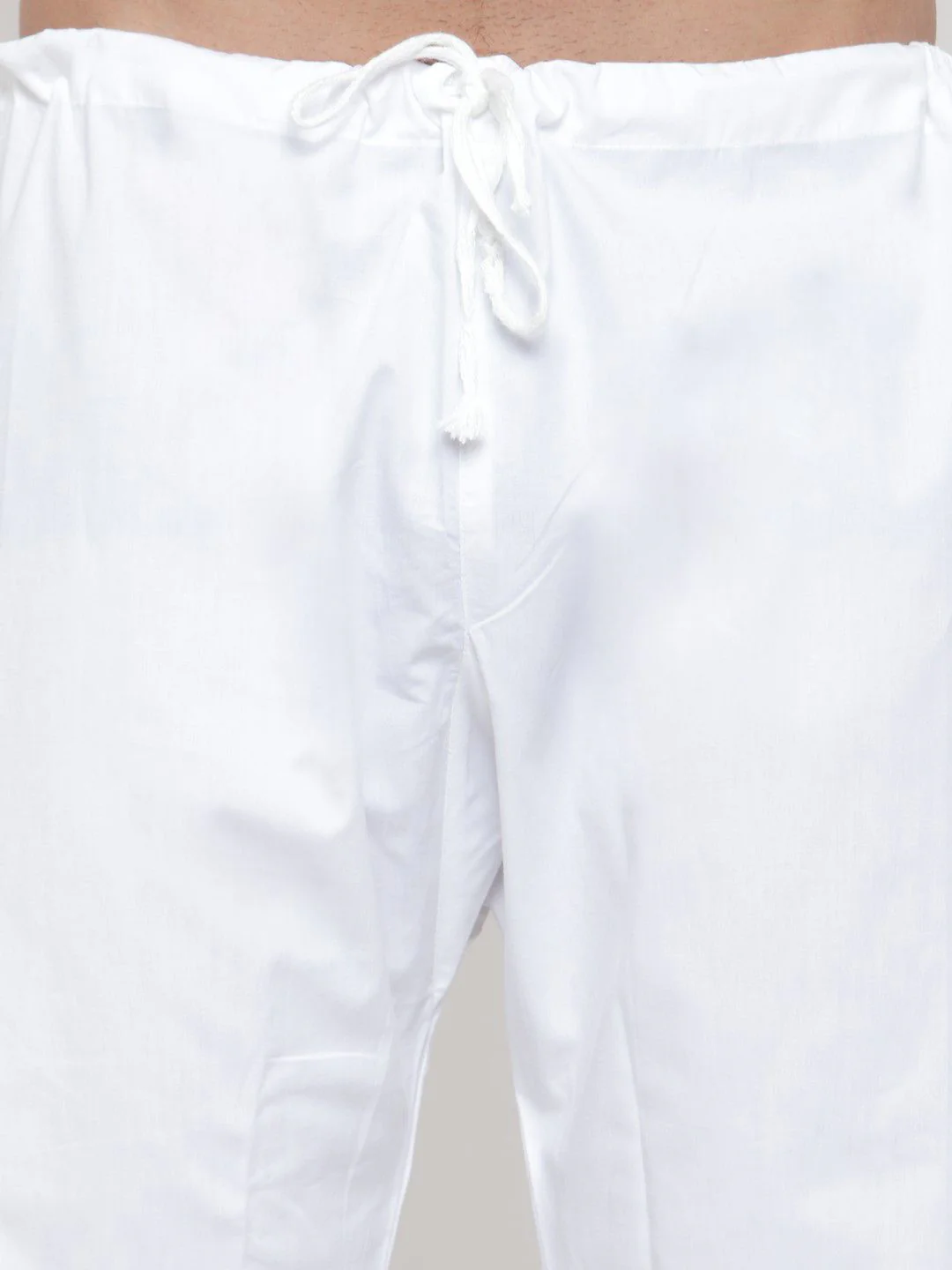 Jompers Men White Solid Kurta with Pyjamas - Image 4