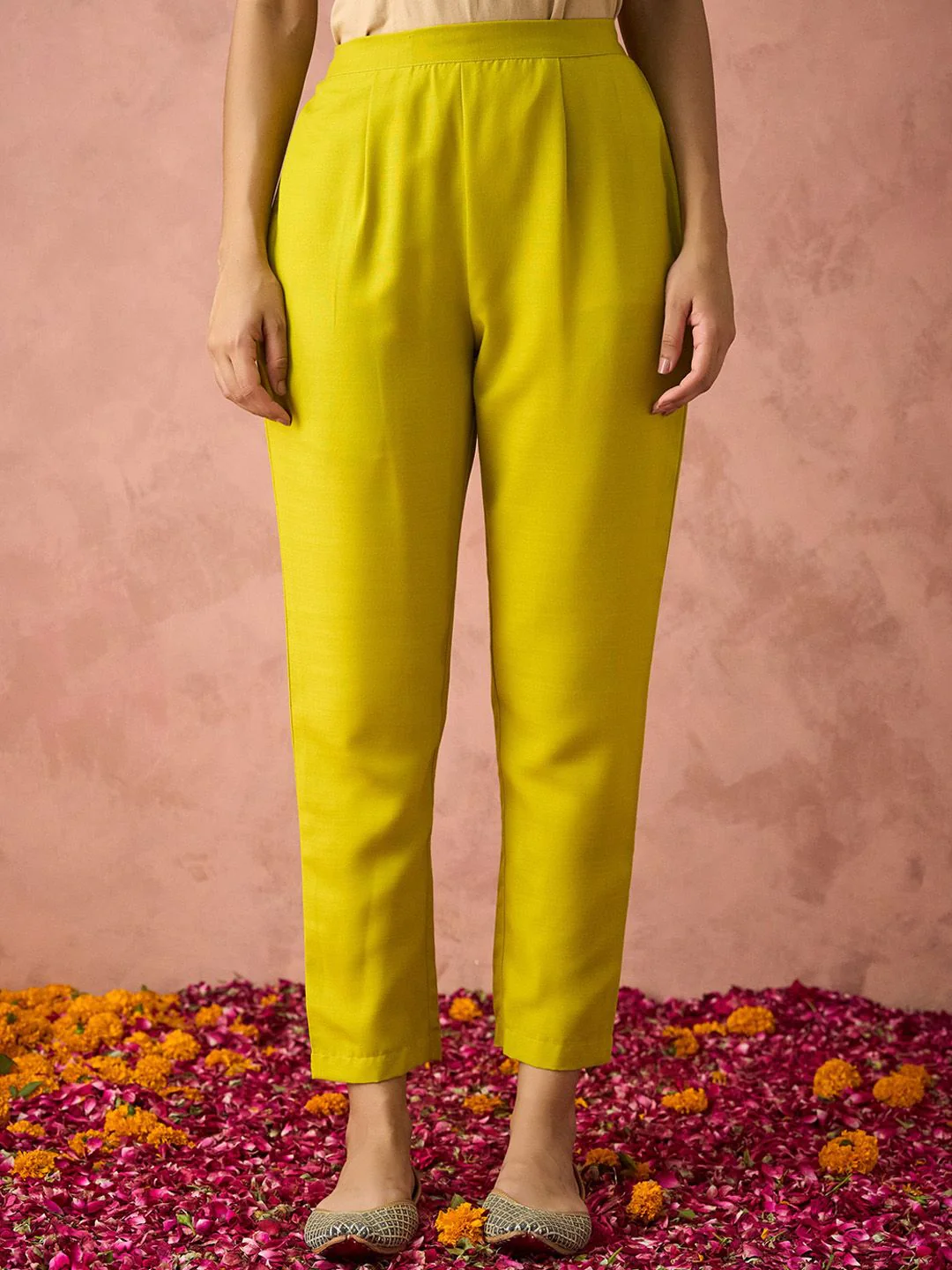 KALINI Ethnic Motifs Embroidered Sequinned Straight Kurta With Trouser & Dupatta - Image 7