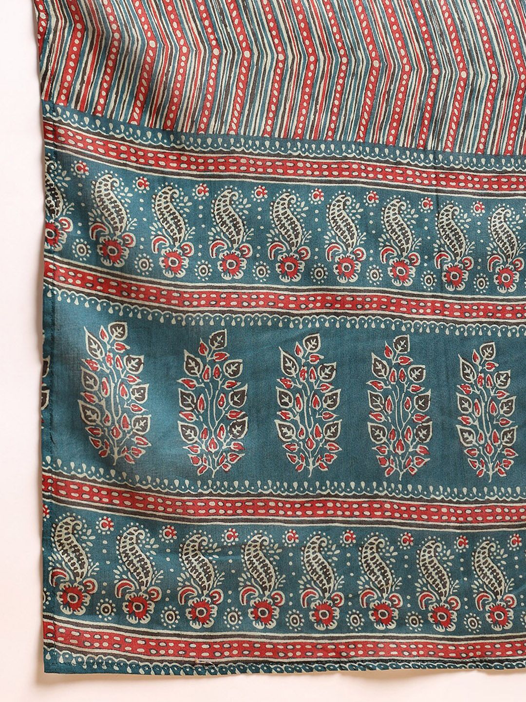 KALINI Ethnic Motifs Printed Mandarin Collar Kurta With Trousers & Dupatta - Image 5