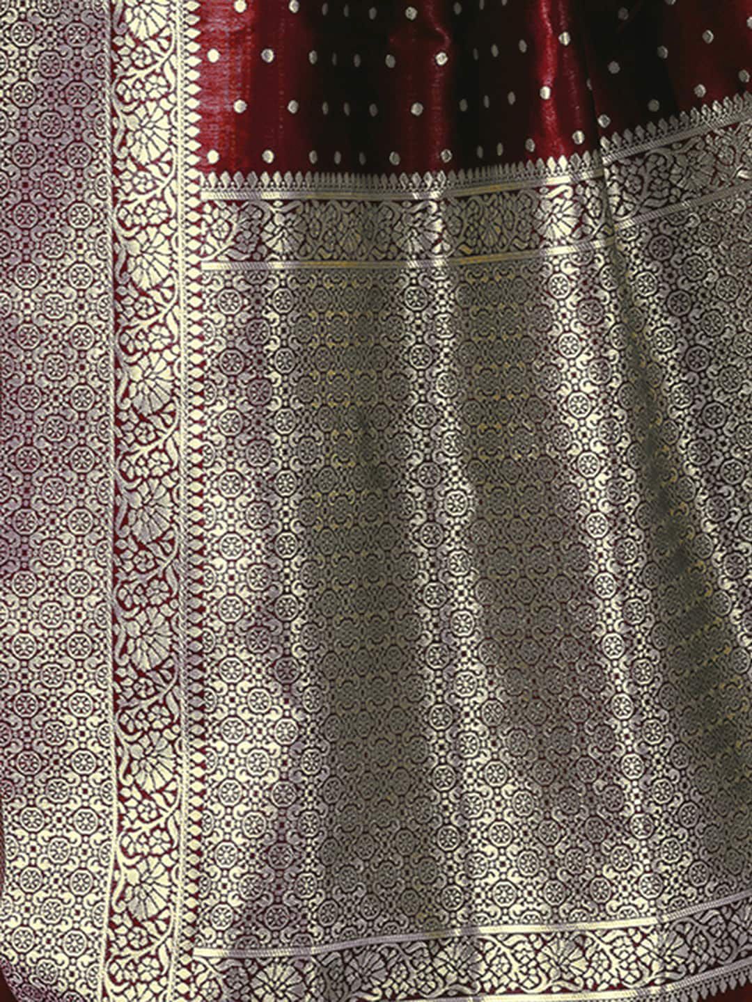 KALINI Ethnic Motifs Zari Art Silk Banarasi Saree - Image 6