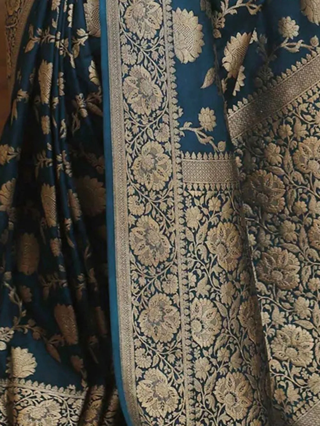 KALINI Ethnic Motifs Zari Banarasi Saree - Image 6