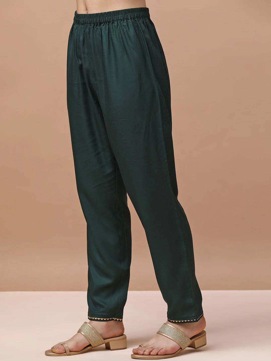 KALINI Floral Printed Empire Sequinned Kurta With Trousers & Dupatta - Image 7