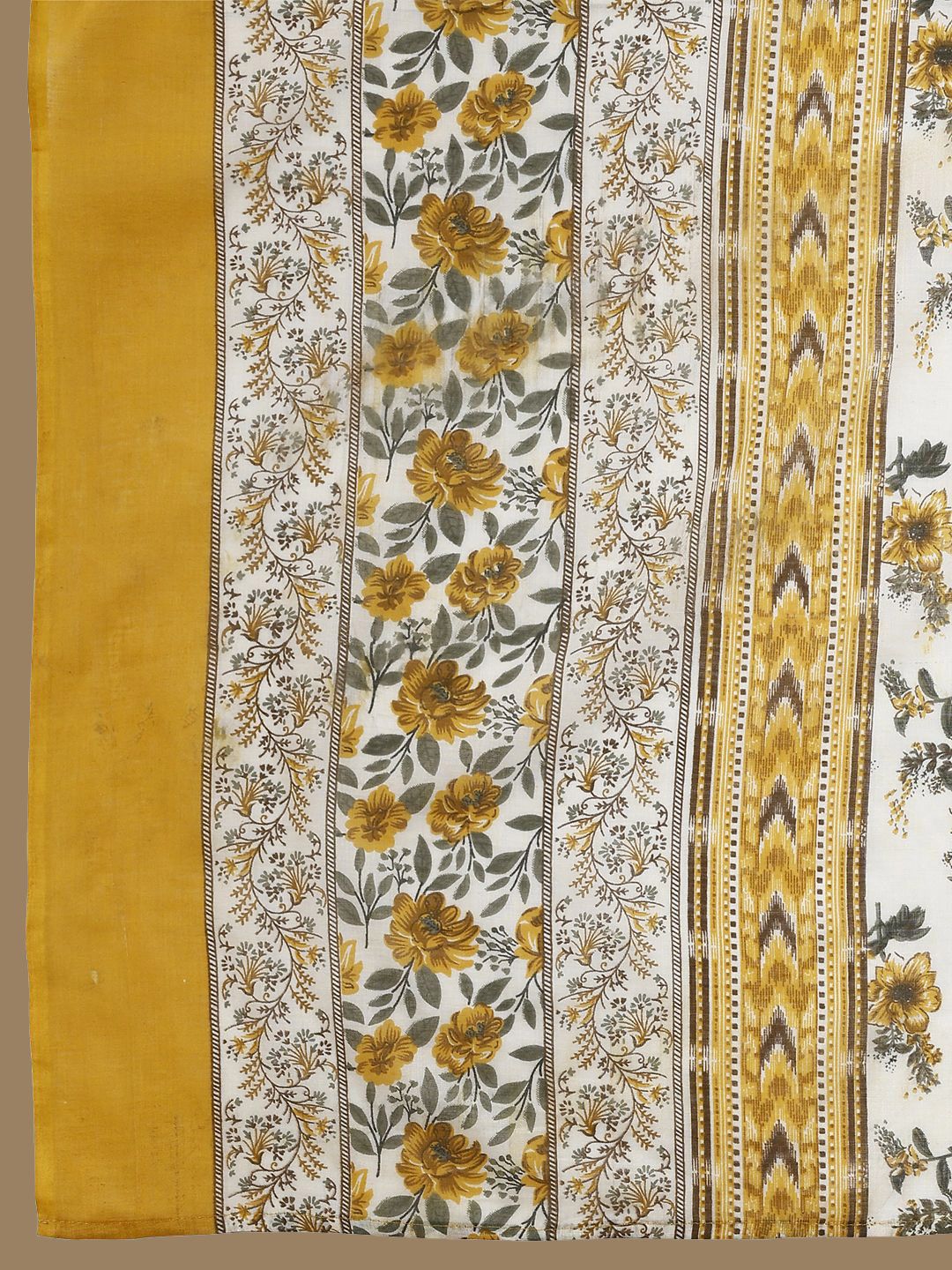 KALINI Floral Printed Pure Cotton Anarkali Kurta With Trousers & Dupatta - Image 5