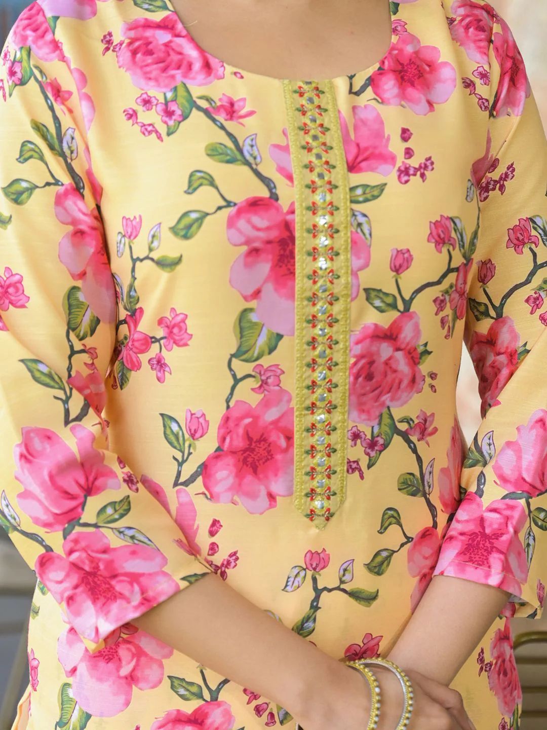 KALINI Floral Printed Straight Kurta With Trouser And Dupatta - Image 6