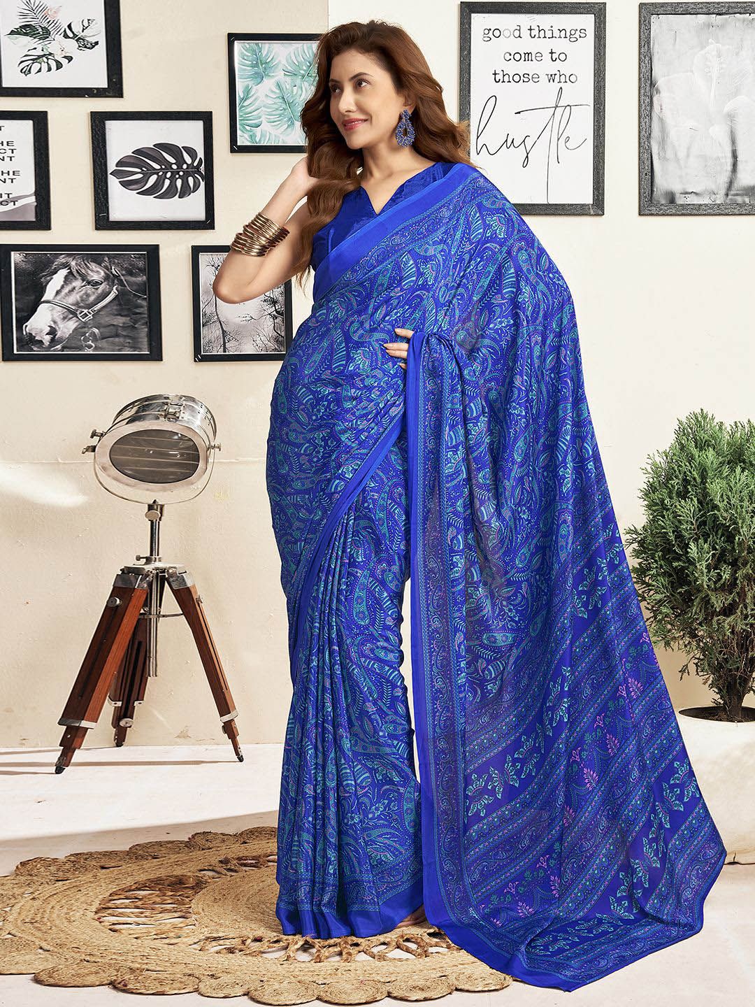 KALINI Paisley Dabu Saree - Image 2