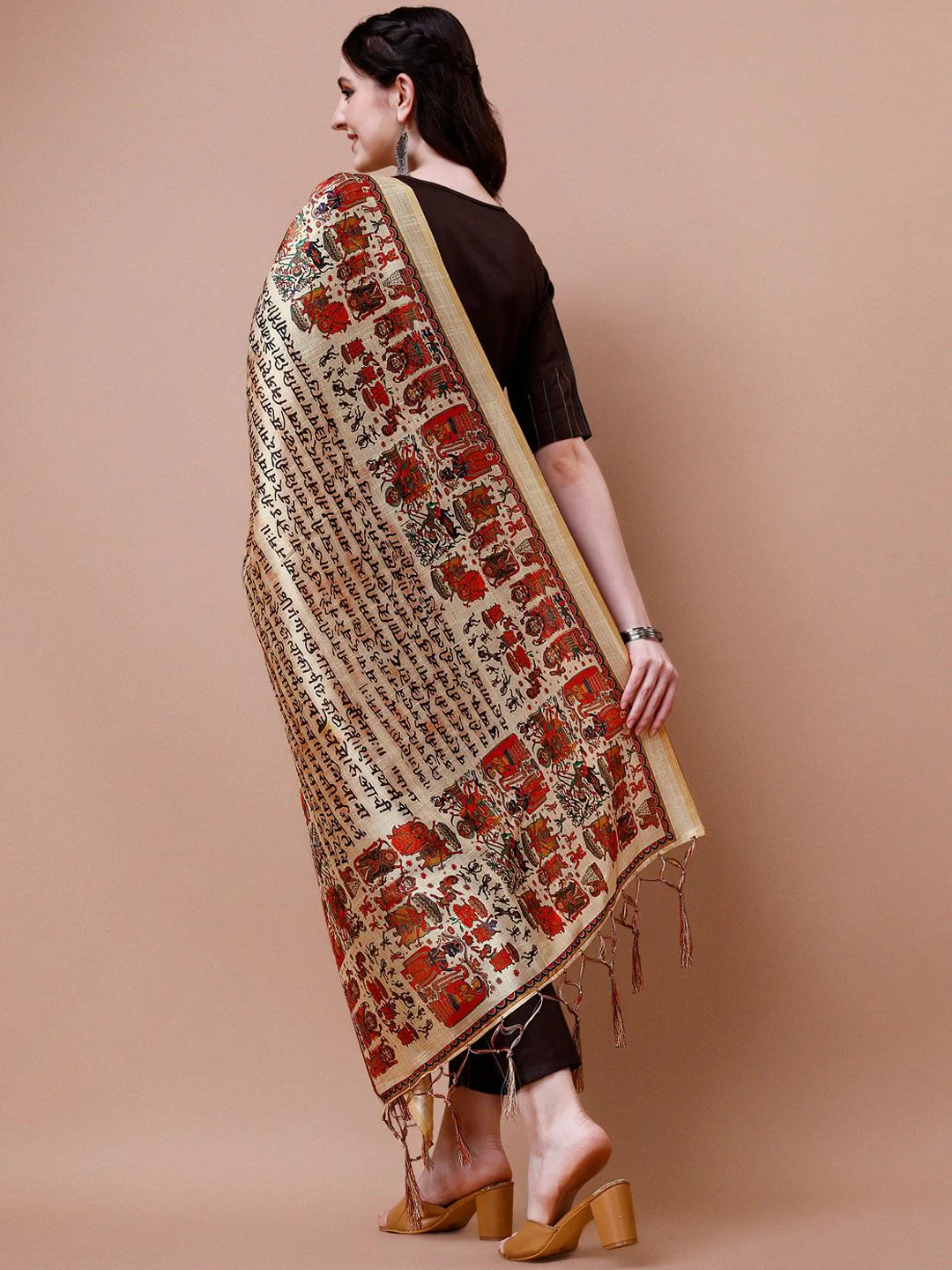 KALINI Regular Thread Work Kurta with Trousers & Dupatta - Image 4