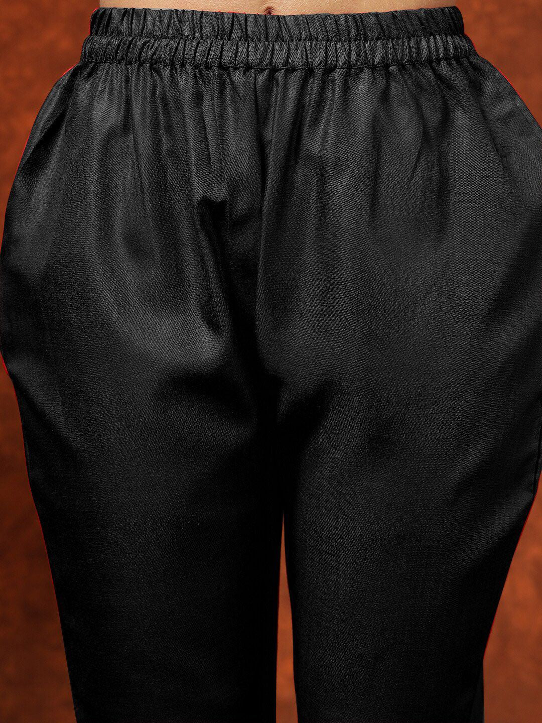 KALINI Round Neck Kurta & Trousers With Dupatta - Image 3
