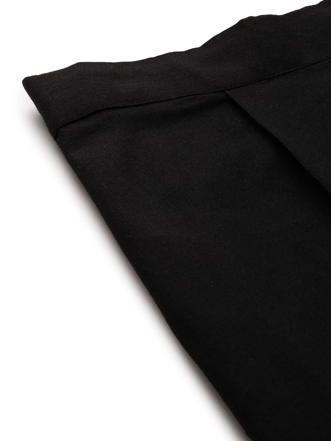 KALINI Women Black Pure Cotton Kurta with Trousers - Image 3