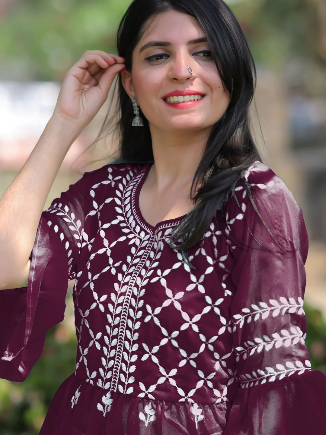 KALINI Women Embroidered Chikankari Kurti - Image 3